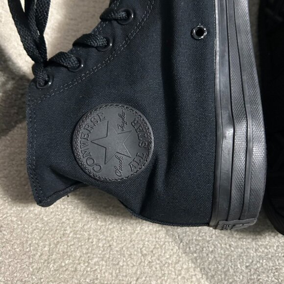 Converse All Star Chuck Taylor Black High Top Sneakers Men's 10.5/Women's 12.5 - Picture 8 of 14